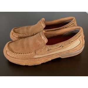 Twisted X Comfy Sparkle Loafer Womens 8.5 Driving Moc Boat Shoes Bronze Metallic